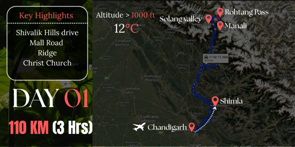 Shimla Manali tour day 1